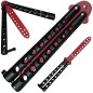 Preview: MP9 Balisong Trainings-Übungsmesser Butterfly rote Klinge