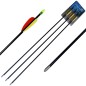 Preview: Archery fiberglass arrows, 3 pcs. Bow arrows, black, 30''/76 cm