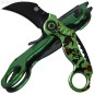 Preview: Zombie Dead Karambit Taschenmesser federunterstützt grün/rot