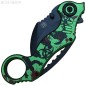 Preview: Zombie Dead Karambit Taschenmesser federunterstützt grün/rot