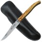 Preview: Coutellerie Le Fidele, Laguiole Pocket Knife, Olive Wood, Leather Case