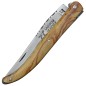 Preview: Coutellerie Le Fidele, Laguiole Pocket Knife, Olive Wood, Leather Case