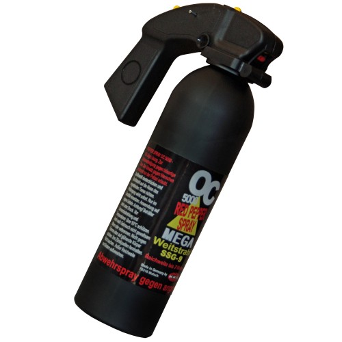 Preview: KKS OC5000 MEGA Weitstrahl Pfefferspray mit Pistolengriff 400 ml