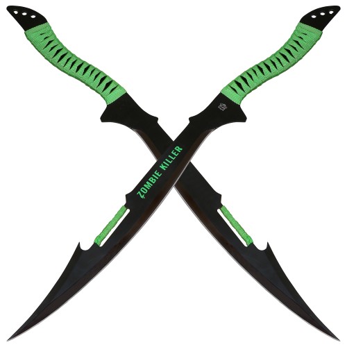 MP9 Zombie Double Hunting Knife Machete Ganzstahl und Nylonetui