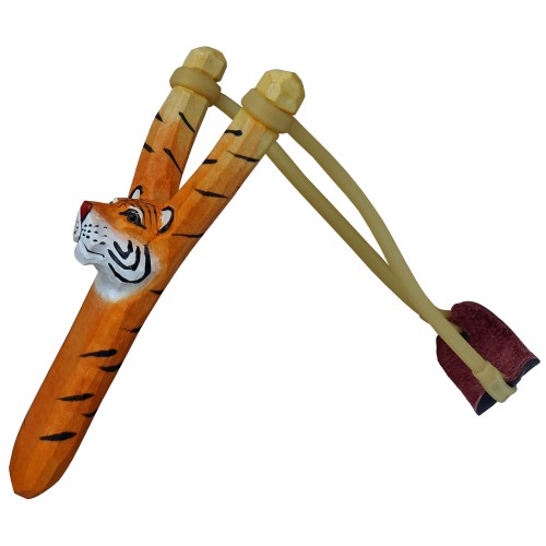 Preview: small wood slingshot with motif, slingshot Tiger, Zwille