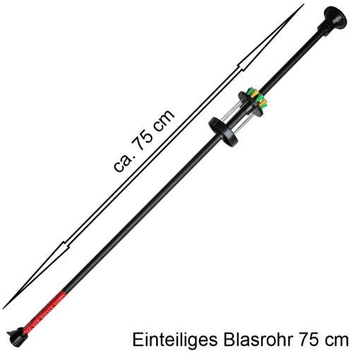 Preview: Aluminum blowpipe set One-piece black, with needle arrows