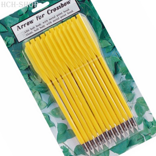 Preview: 12 crossbow arrows plastic for pistol crossbow with 50 lbs yellow