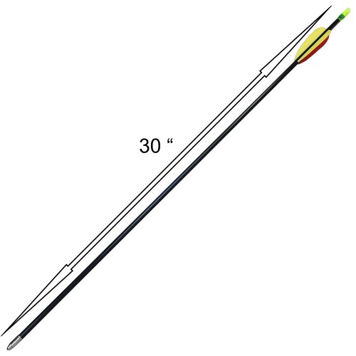 Archery fiberglass arrows, 3 pcs. Bow arrows, black, 30''/76 cm