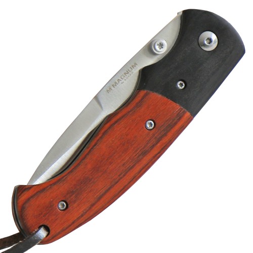 Magnum, pocket knife, thumb stud, clip, lanyard, pakka wood