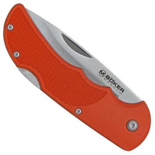 Magnum by Böker, Taschenmesser, TPR Schalen orange, Backlock, Nylon Etui