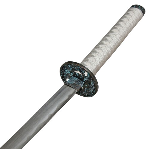 Katana White Dragon, wooden handle traditionally wrapped with white ribbon
