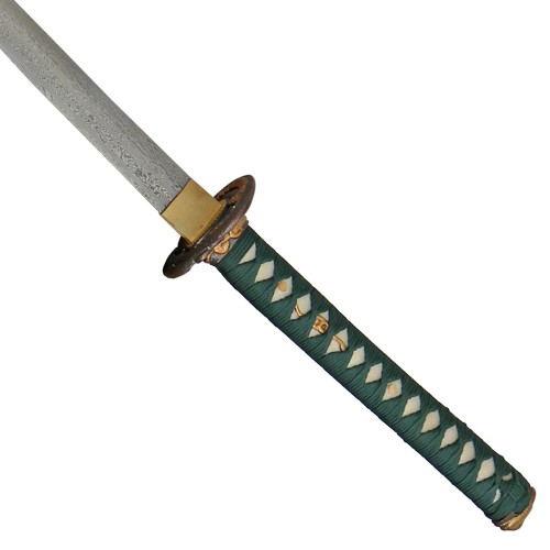 Preview: HK, Samuraischwert, Katana, grüne dekorative Holzscheide,