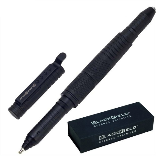 BlackField Tactical Pen Kugelschreiber mit Kappe schwarz in Magnetbox