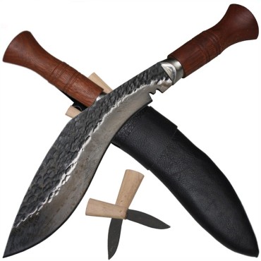 Haller Gurkha Messer / Machete, mit Holz-Lederscheide und zwei kleine Beinmesser