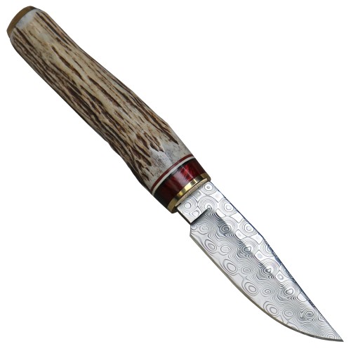 Preview: Muela Damast Messer mit Hirschhorngriff in Box