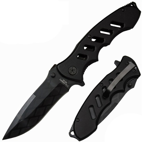 Herbertz One-Hand Knife, Aluminum Handle, Blister Pack