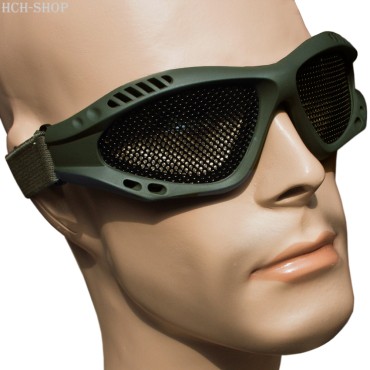 MFH Airsoft Brille Sportbrille grüner Kunststoffrahmen