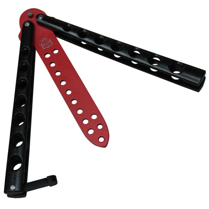 MP9 Balisong Trainings-Übungsmesser Butterfly rote Klinge