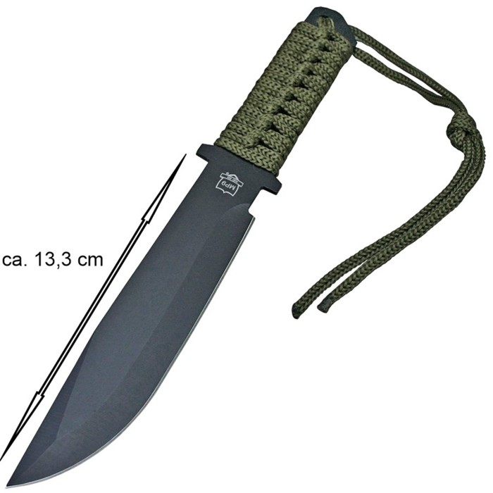 MP9 outdoor knife with cord winding, blade 13 cm