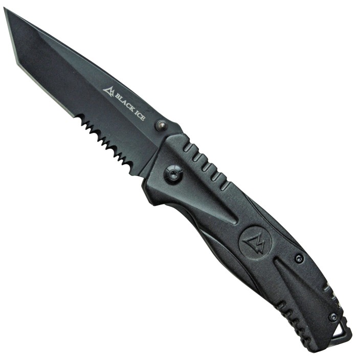 BLACK ICE Einhand Taschenmesser One Tanto-Klinge
