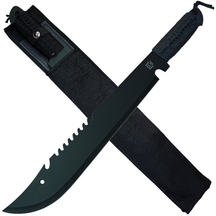 MP9 machete cleaver, 34 cm black blade with nylon sheath