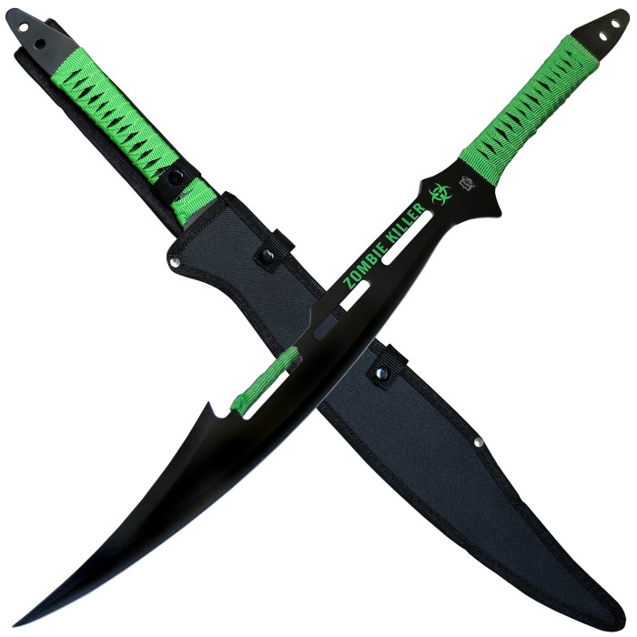 MP9 Zombie Jagdmesser Machete Ganzstahl Bandumwicklung und Nylonetui