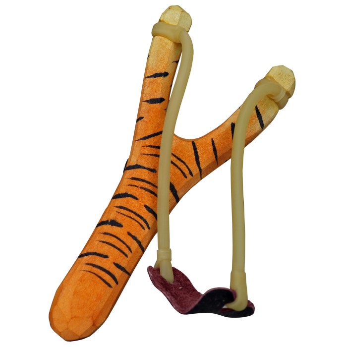 small wood slingshot with motif, slingshot Tiger, Zwille