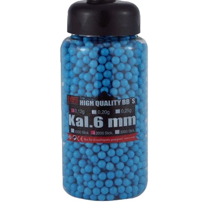 BGS airsoft balls in a practical dispenser 2000 Blue 0.12g
