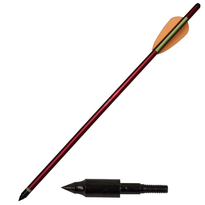 Crossbow Arrows Aluminum 35,5 cm red 6-pack with lace
