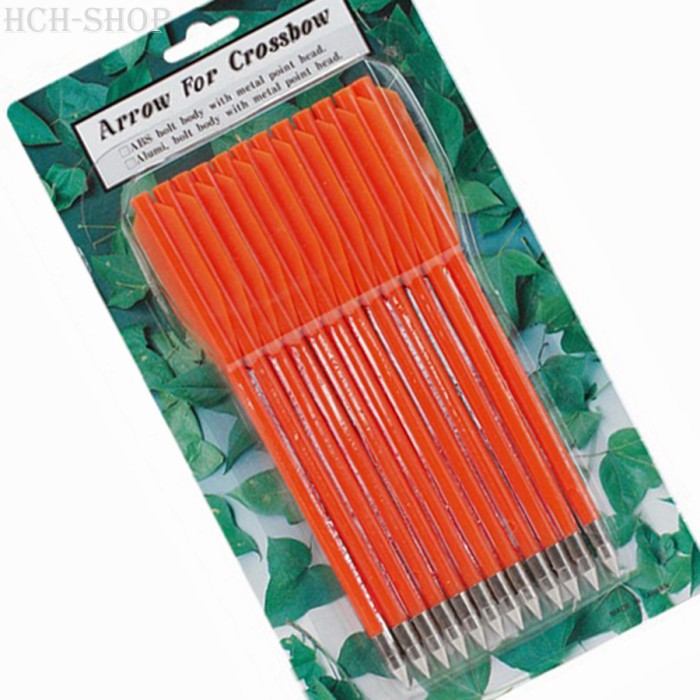 12 crossbow arrows plastic for pistol crossbow with 50 lbs orange