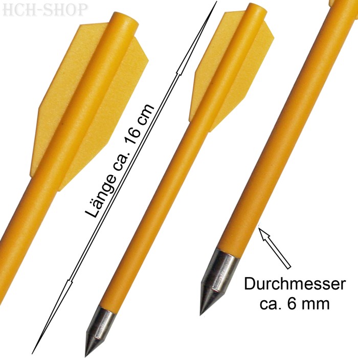12 crossbow arrows plastic for pistol crossbow with 50 lbs yellow