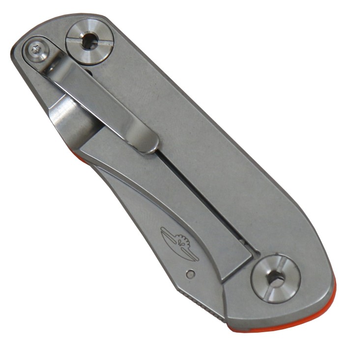 Real Steel, pocket knife, orange, G10 scales, framelock, thumb pin, clip