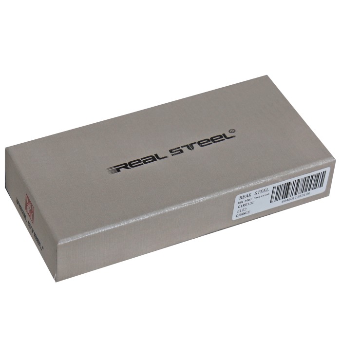 Real Steel, pocket knife, orange, G10 scales, framelock, thumb pin, clip