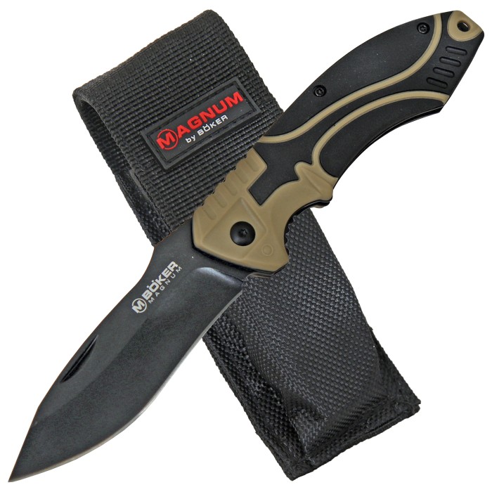 Böker Magnum, pocket knife, two-handed knife, lanyard, nail groove,