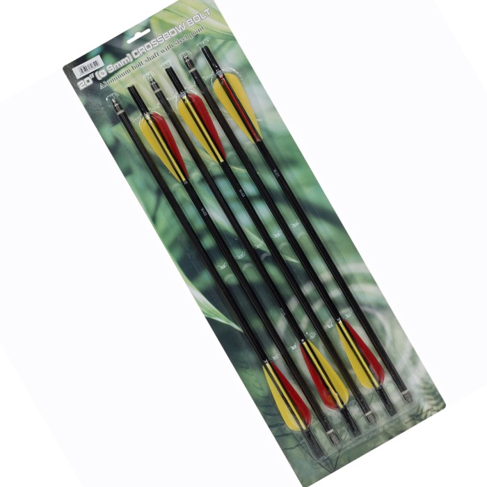 Armbrustpfeile Alu 20" schwarz 6er Pack