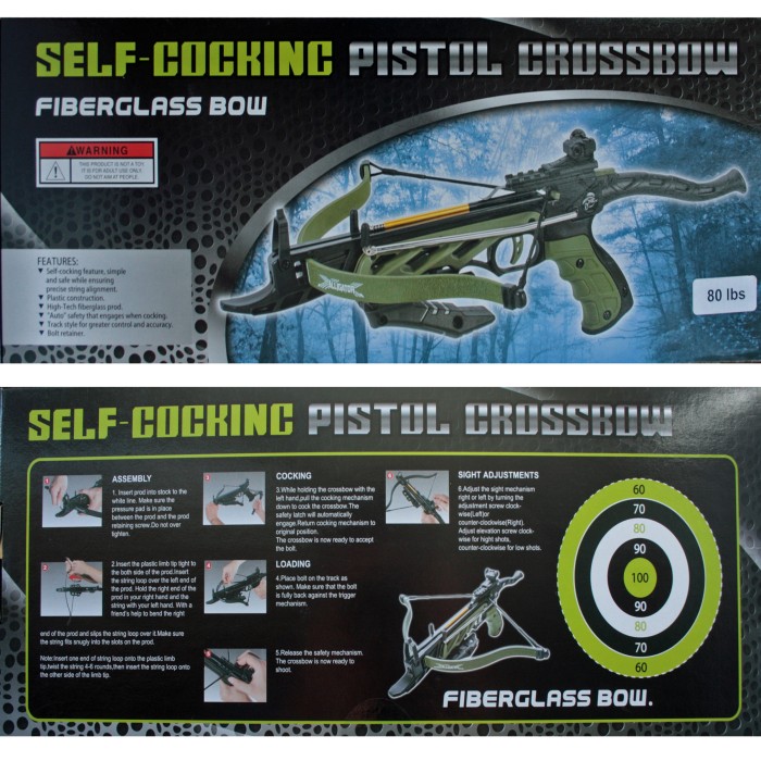 Pistol crossbow "Alligator I" 80 lbs/38 kg green