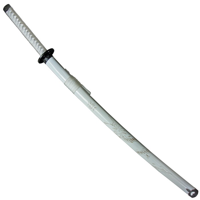 Katana White Dragon with wooden scabbard
