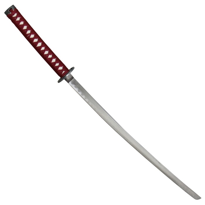 Samuraischwert rot, Klinge mit leichter Struktur