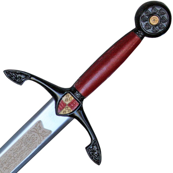 Letter opener, miniature sword, handle made of plastic and cast metal