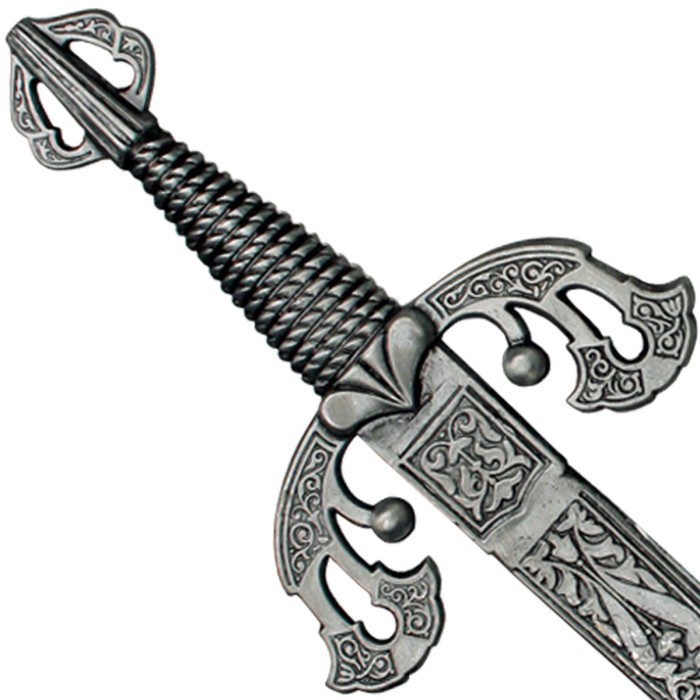 Brieföffner, Miniaturschwert, Griff aus Metallguss