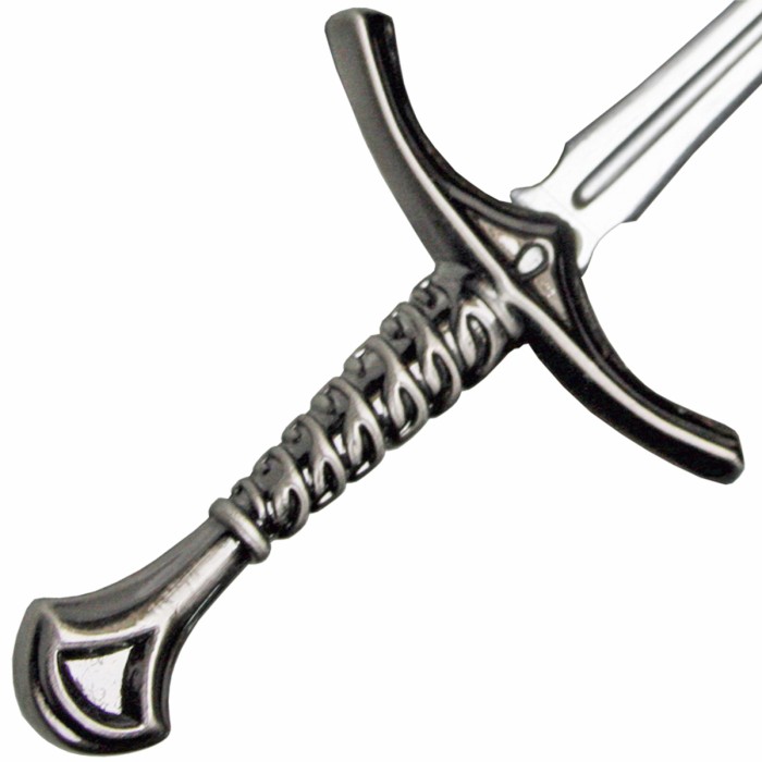 Letter opener, miniature sword, cast metal handle
