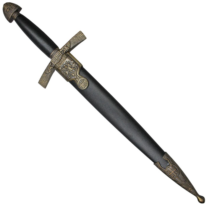Dagger Ivanhoe, dagger handle and sheath with decorated elements