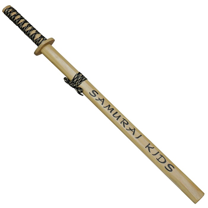 Wooden training sword with scabbard