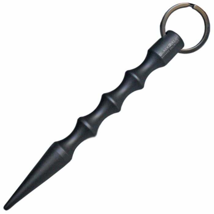 BlackField Kubotan aus Edelstahl Titanium grau mit Schlüsselring