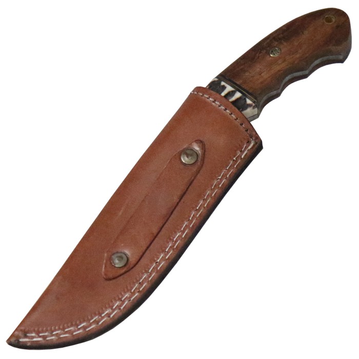 Haller, Outdoormesser, feststehende Klinge, Holz/Hirschhorngriff