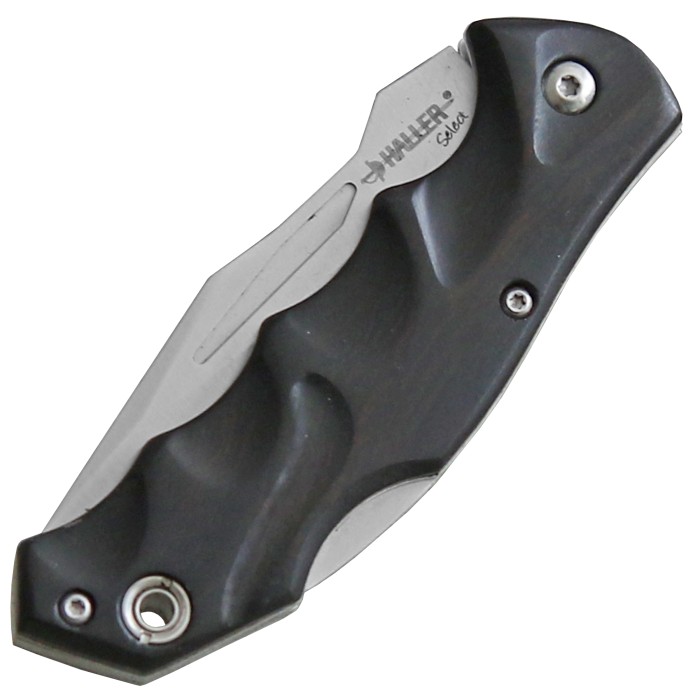 Haller Select, pocket knife, ebony, leather case, gift box