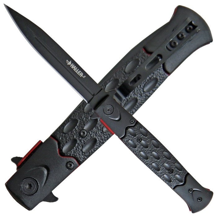 Haller, Stiletto, Taschenmesser, Leichtmetall, schwarz