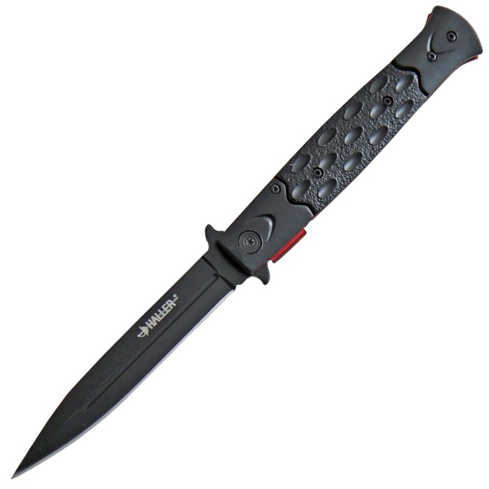 Haller, Stiletto, Taschenmesser, Leichtmetall, schwarz