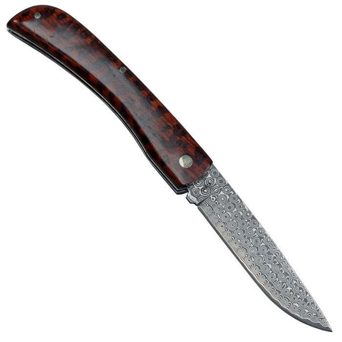 Haller Damast, Taschenmesser klein, Schlangenholz, Etui, Geschenkbox