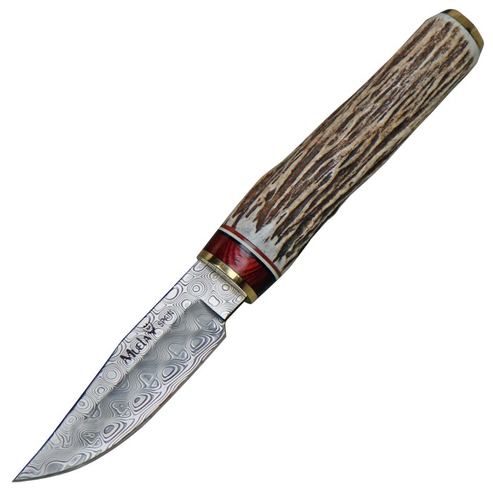 Muela Damast Messer mit Hirschhorngriff in Box